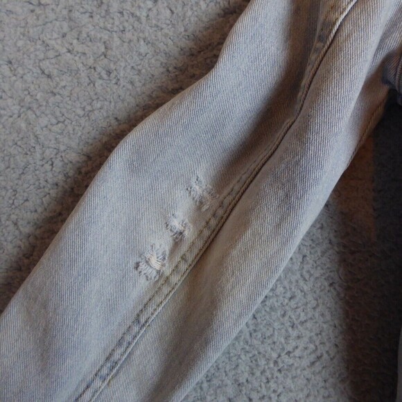 BRANDY MELVILLE Jacket Women Medium Blue Long Sleeve Distressed Light Wash Alien - Picture 9 of 12